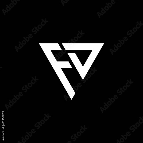 Free Download FD Logo letter monogram with triangle shape design template - GFXLoad