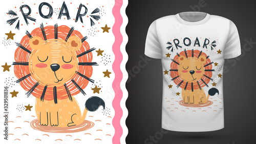 Cute lion - idea for print t-shirt