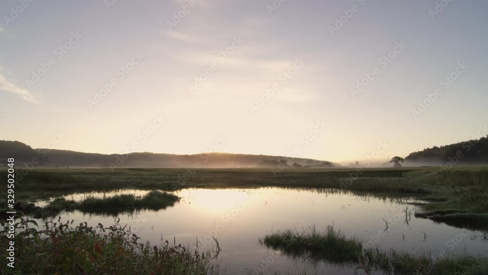 Dawn Over Lake And Field Dawn Over Lake And Field