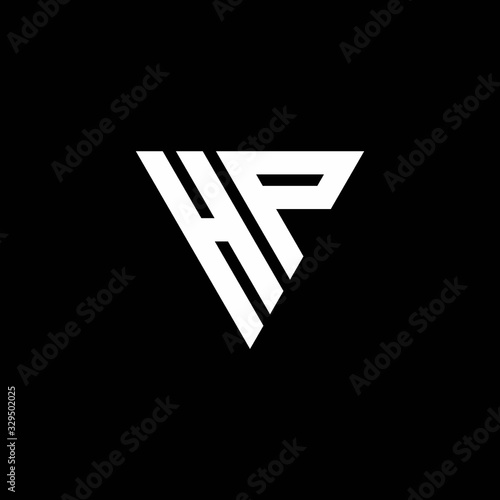 Free Download HP Logo letter monogram with triangle shape design template - GFXLoad