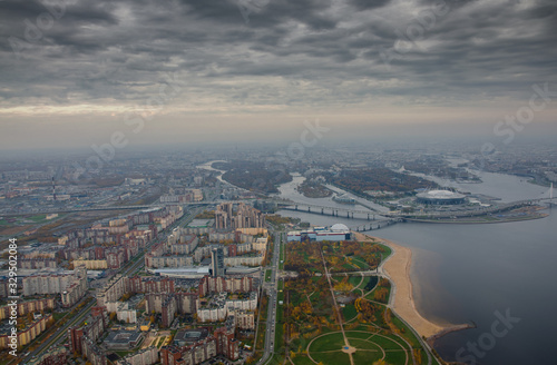 Big city landscapes aerial view