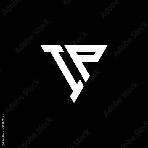 IP Logo letter monogram with triangle shape design template