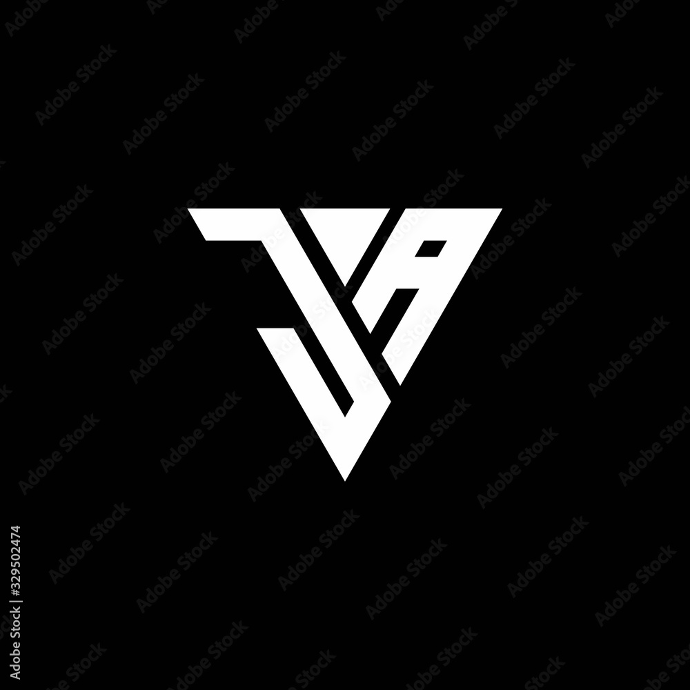 JA Logo letter monogram with triangle shape design template JA Logo letter monogram with triangle shape design template