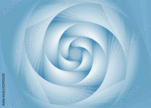 Geometric gradients inspiring shape, spiral stair steps abstract background.