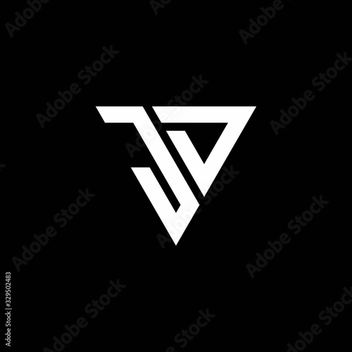 Free Download JD Logo letter monogram with triangle shape design template - GFXLoad
