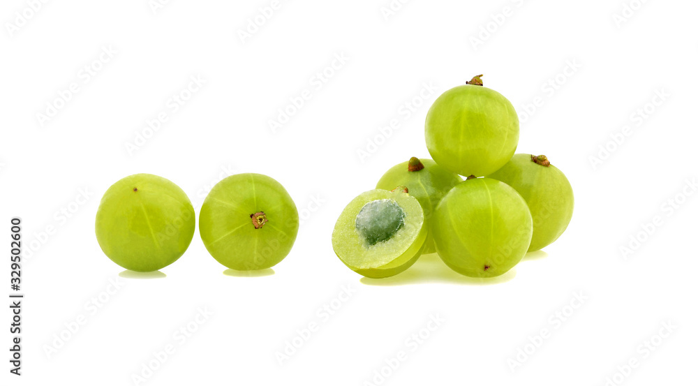 Obraz premium gooseberries Indian gooseberry on white background