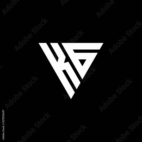 KG Logo letter monogram with triangle shape design template