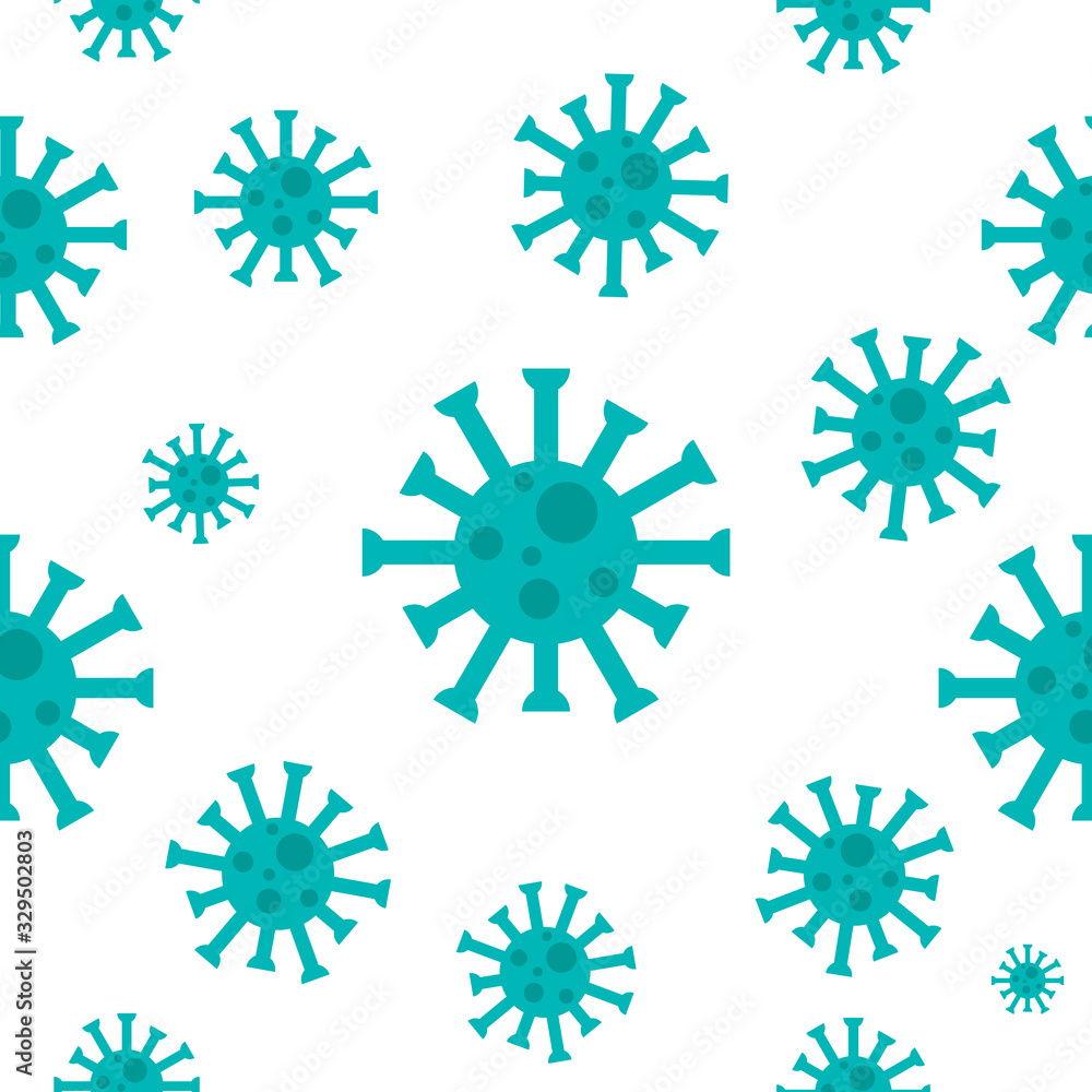 COVID-19 corona virus seamless pattern. Vector illustration.