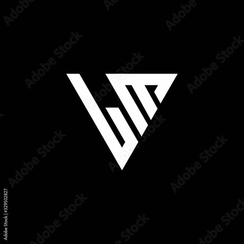 LM Logo letter monogram with triangle shape design template