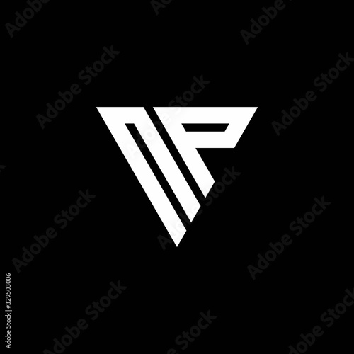 NP Logo letter monogram with triangle shape design template