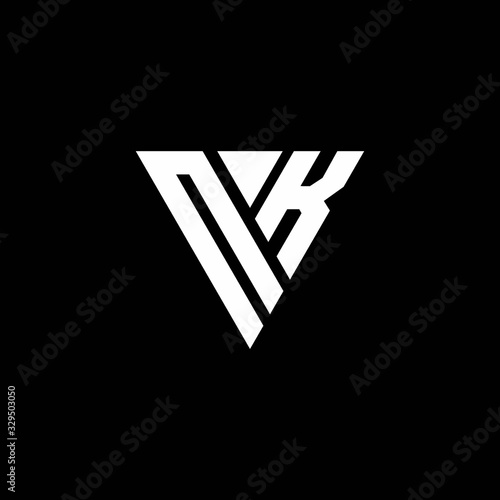 Free Download NK Logo letter monogram with triangle shape design template - GFXLoad
