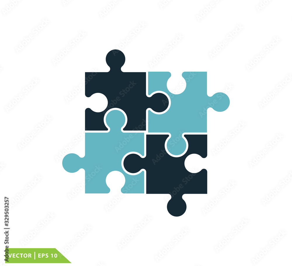 Puzzle icon vector logo design template