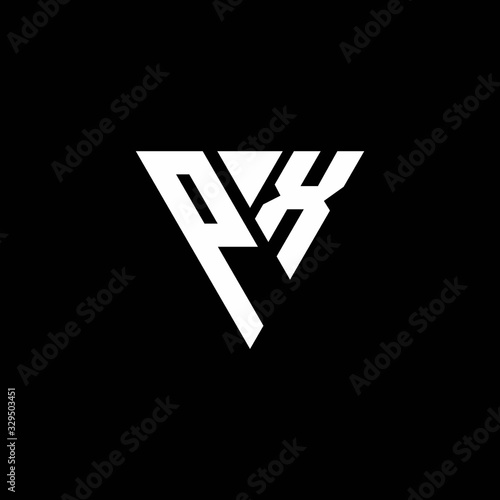 Free Download PX Logo letter monogram with triangle shape design template - GFXLoad