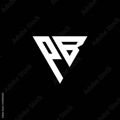 PB Logo letter monogram with triangle shape design template