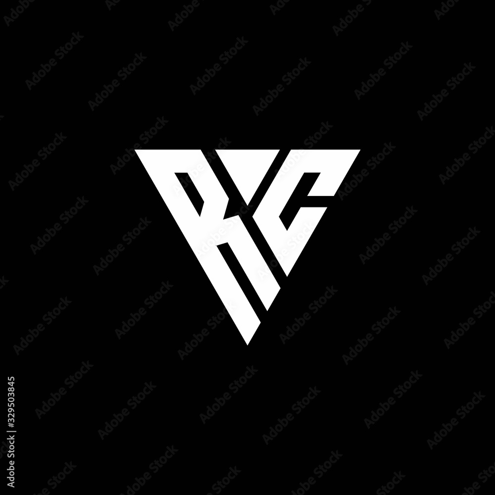 RC Logo letter monogram with triangle shape design template RC Logo letter monogram with triangle shape design template