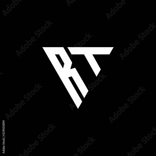 RT Logo letter monogram with triangle shape design template