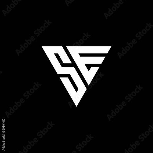 SE Logo letter monogram with triangle shape design template