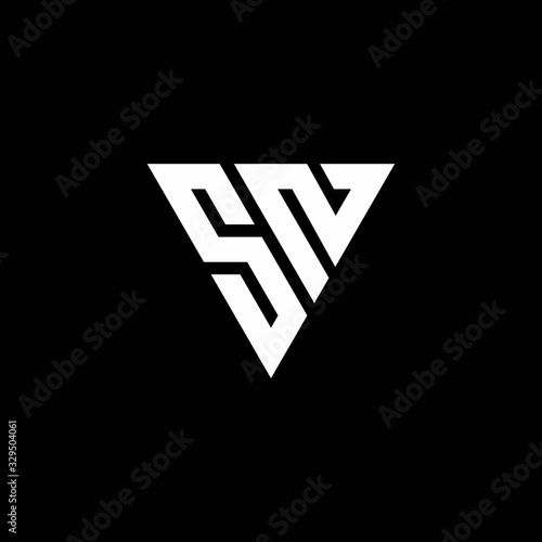 SN Logo letter monogram with triangle shape design template