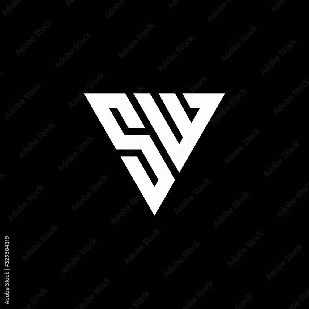 SW Logo letter monogram with triangle shape design template SW Logo letter monogram with triangle shape design template