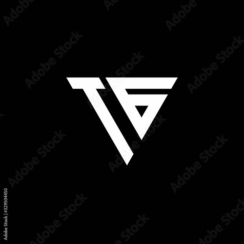 TG Logo letter monogram with triangle shape design template