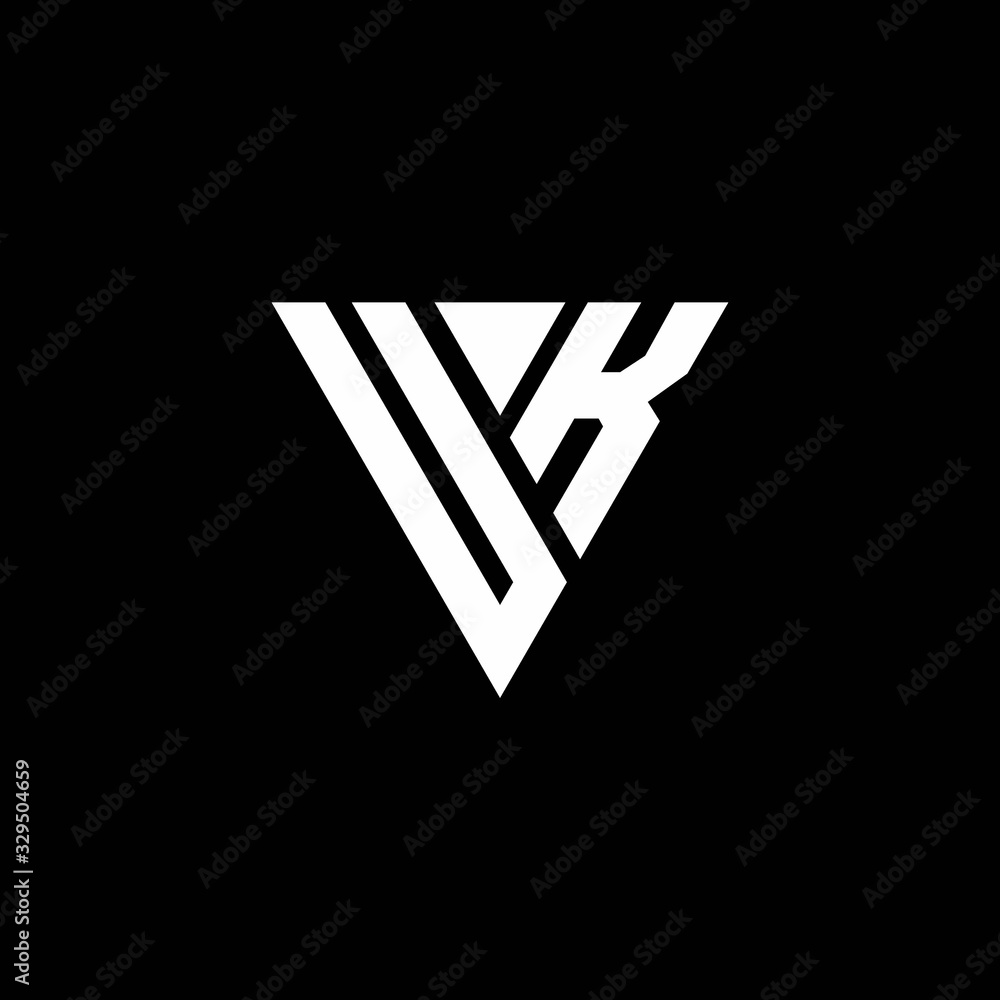 UK Logo letter monogram with triangle shape design template UK Logo letter monogram with triangle shape design template