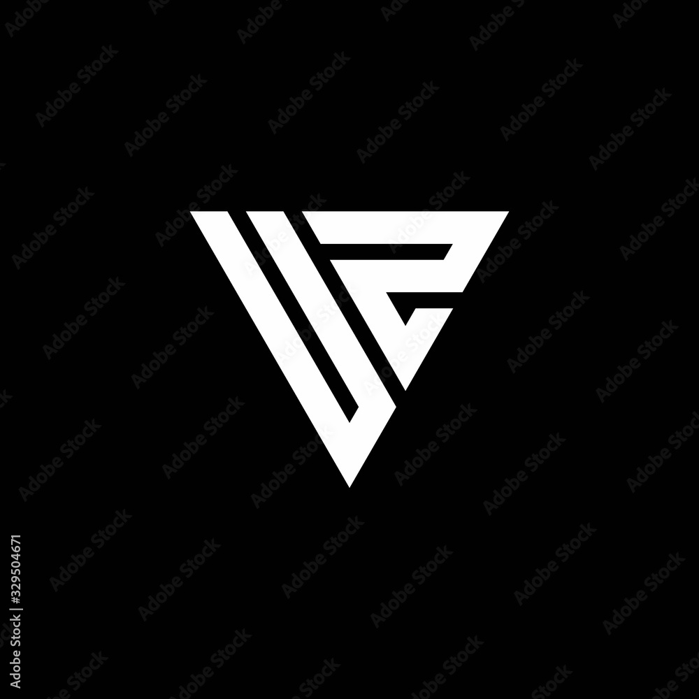 UZ Logo letter monogram with triangle shape design template UZ Logo letter monogram with triangle shape design template