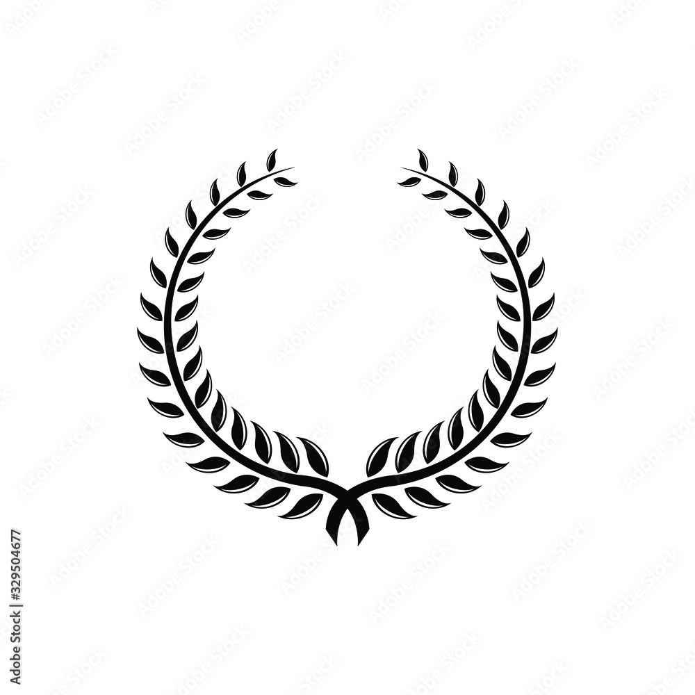 Laurel Leaf crown branch black logo icon design vector illustration Laurel Leaf crown branch black logo icon design vector illustration