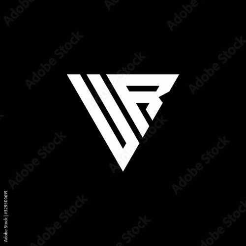 UR Logo letter monogram with triangle shape design template