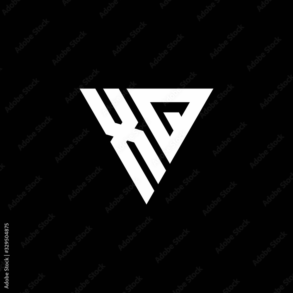 XQ Logo letter monogram with triangle shape design template XQ Logo letter monogram with triangle shape design template