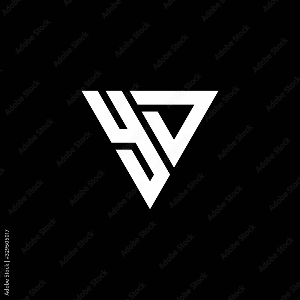 YD Logo letter monogram with triangle shape design template YD Logo letter monogram with triangle shape design template