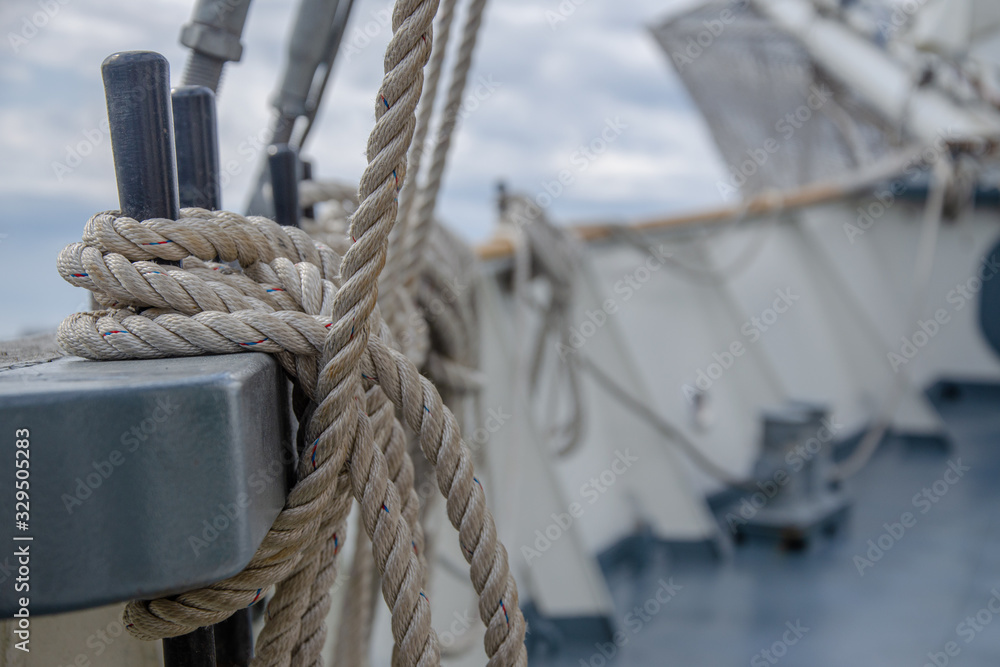 Obraz premium Tackle and armament of a sailing ship