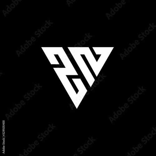 ZN Logo letter monogram with triangle shape design template