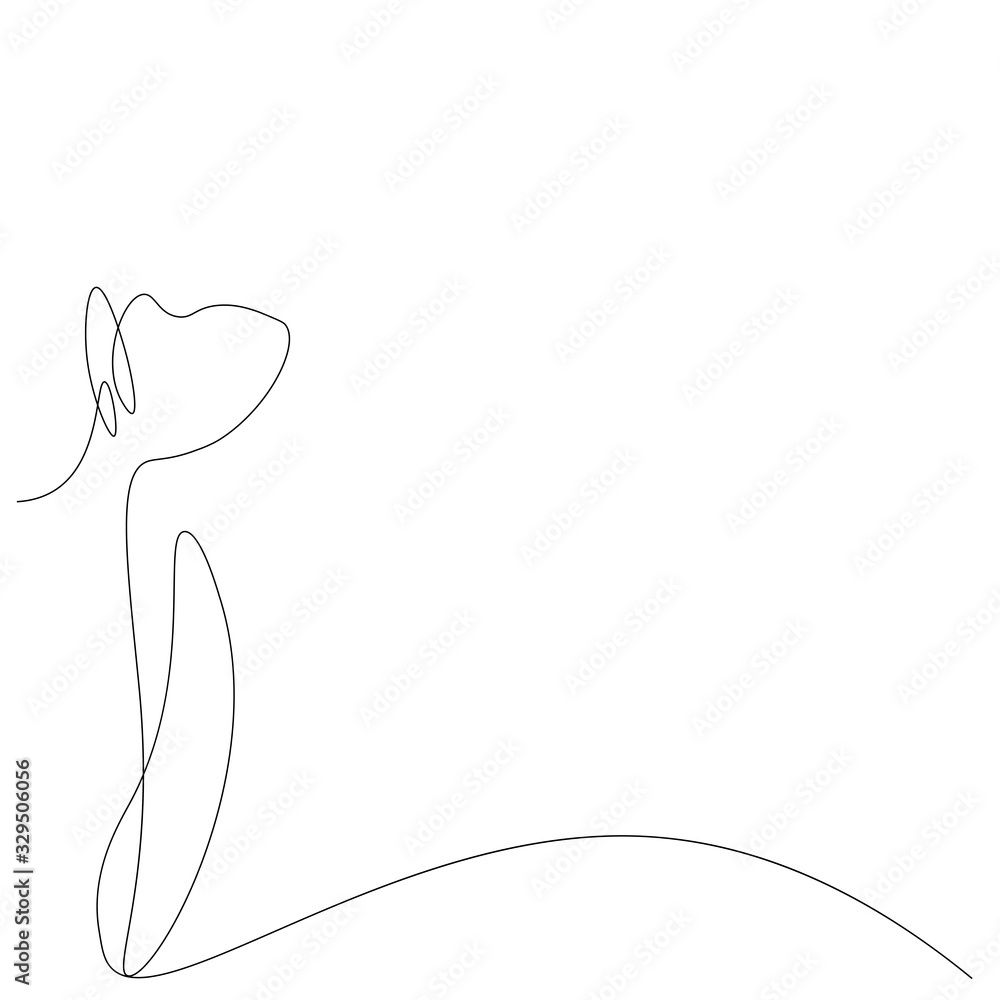Spring flower line draw vector illustration Spring flower line draw vector illustration