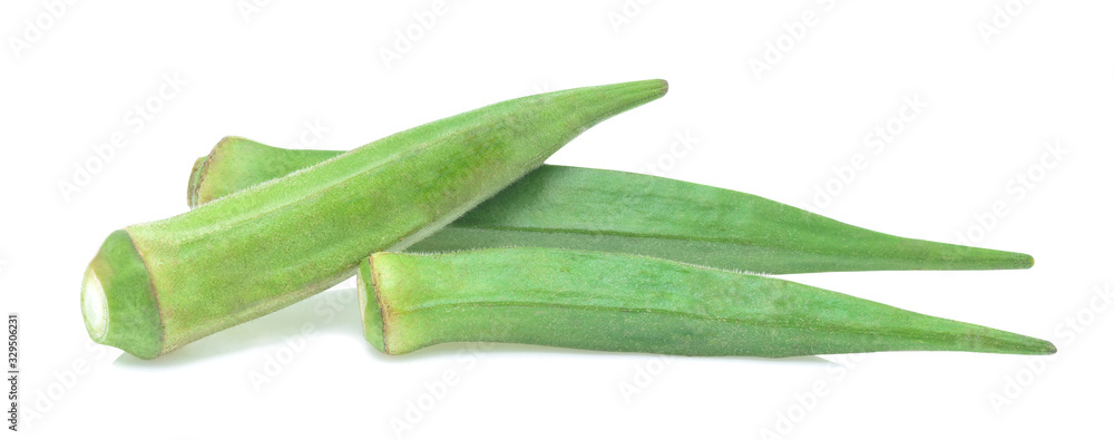 Fototapeta premium Fresh okra isolated on white background