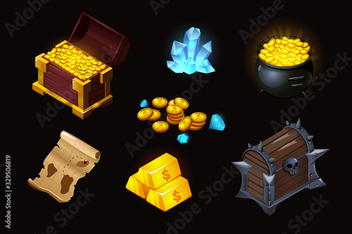 Treasures Isometric Cartoon Set 