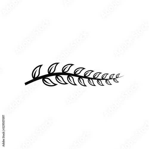 Leaf branch black logo icon design vector illustration