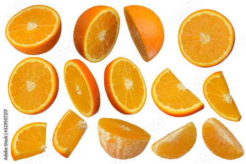 Set of oranges Isolated