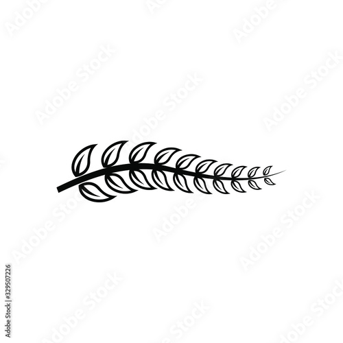 Leaf branch black logo icon design vector illustration