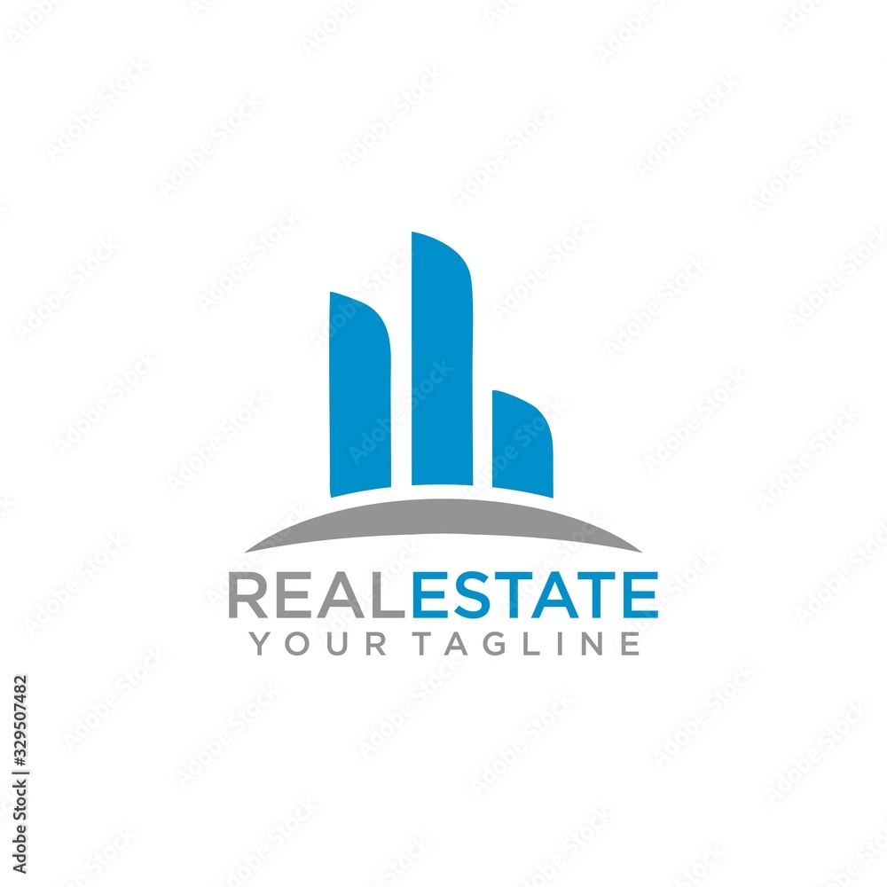 Real Estate Logo city and building