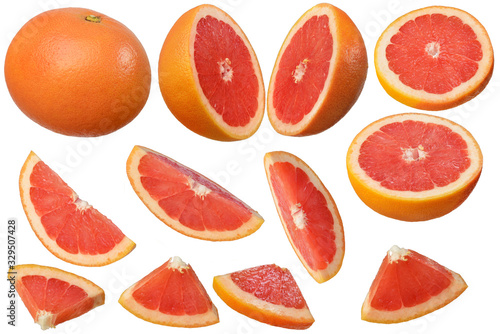Set of grapefruit Isolated