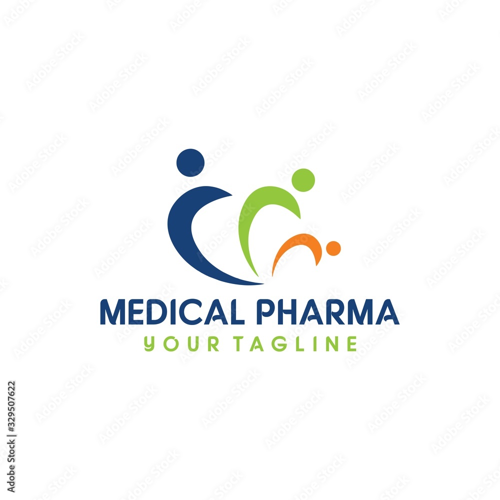 Obraz premium Medical Pharma Logo Care and Medical