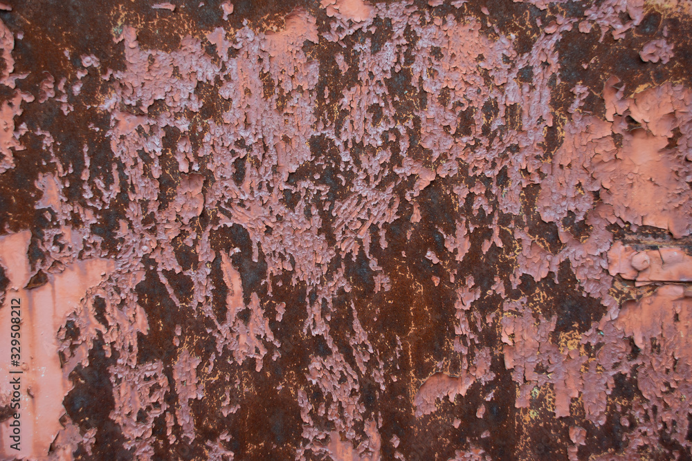 texture of rusty iron with peeling paint