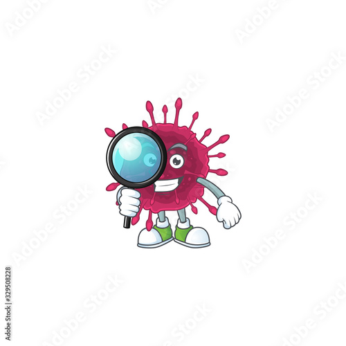 Cool and Smart COVID19 Detective mascot design style