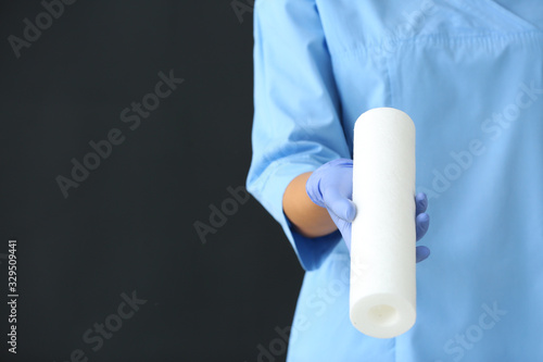 Female doctor with clean wa...