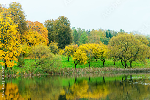 Fototapeta Naklejka Na Ścianę i Meble -  Autumn beautiful landscape in the park in Russia
