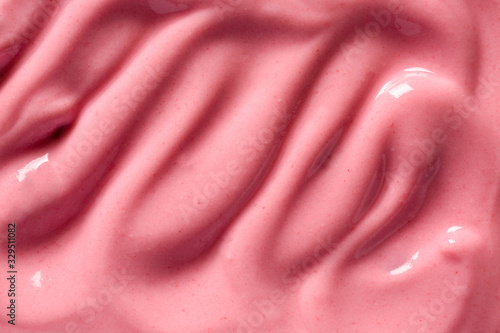 Texture of fresh yogurt, closeup