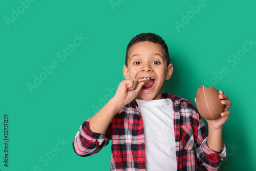 Cute African-American boy w...
