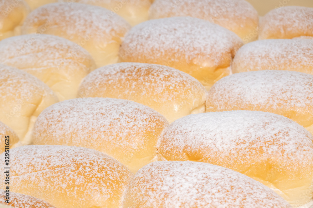 Fresh butter bread with icing on top Fresh butter bread with icing on top