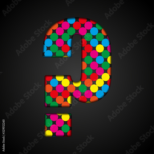 Vector question mark made colorful sequins glitter