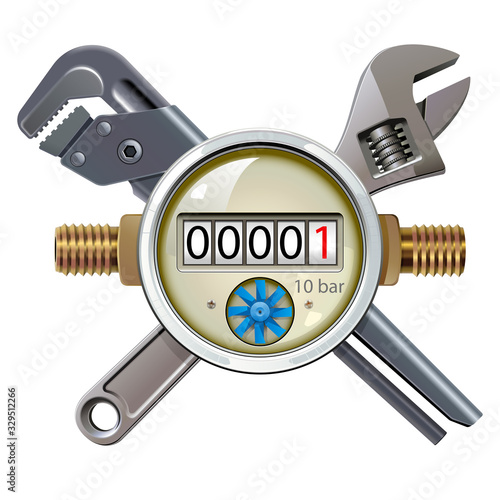 Foto Vector Water Meter with Spanners